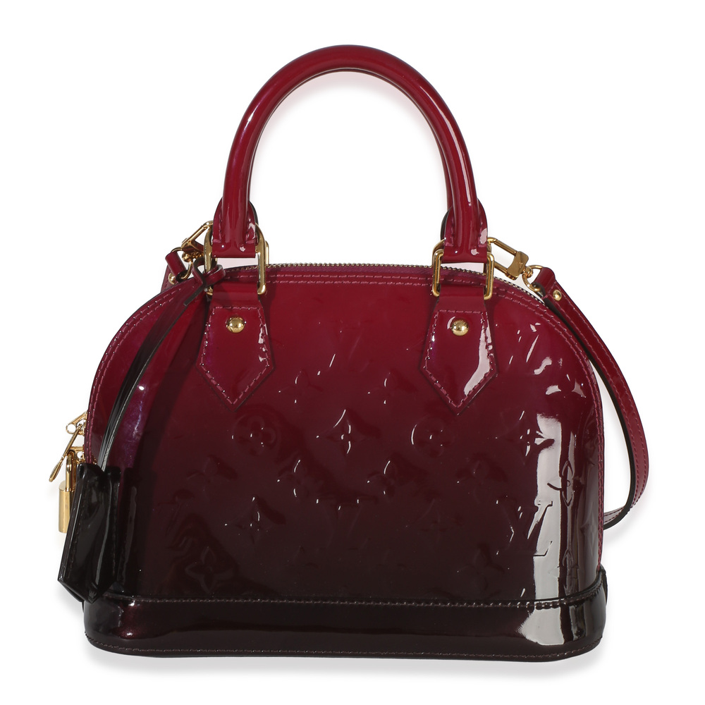 Louis Vuitton Burgundy Patent  Monogram Ombré Alma BB